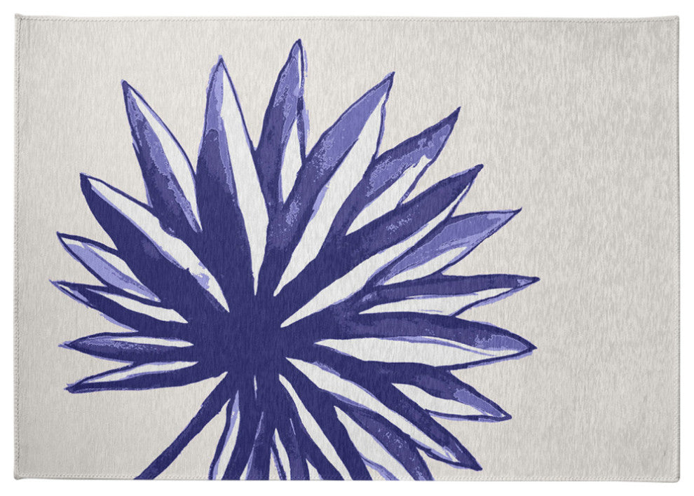 Spiky Flower Spring Chenille Rug, Purple, 5'x7'