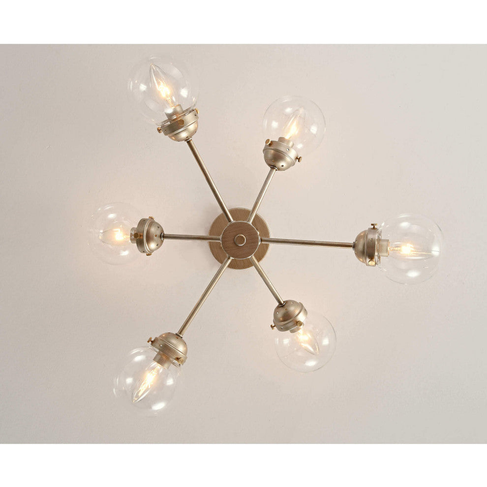 Daisy Sputnik Clear Globe Semi-Flush Mount