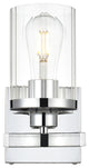 1 Light Chrome And Clear Bath Sconce