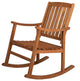 Penny Classic Slat-Back Acacia Wood Patio Outdoor Rocking Chair, Teak, Single