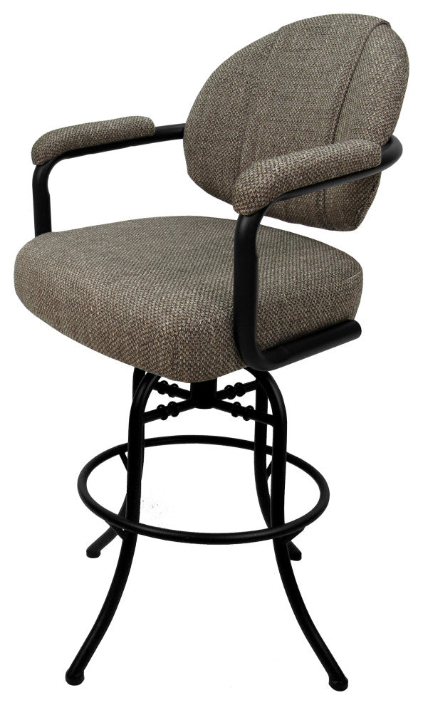 Swivel Tilt Metal Counter 26" 30" Bar Stool M-70, Plumley Cocoa - Black, 26"