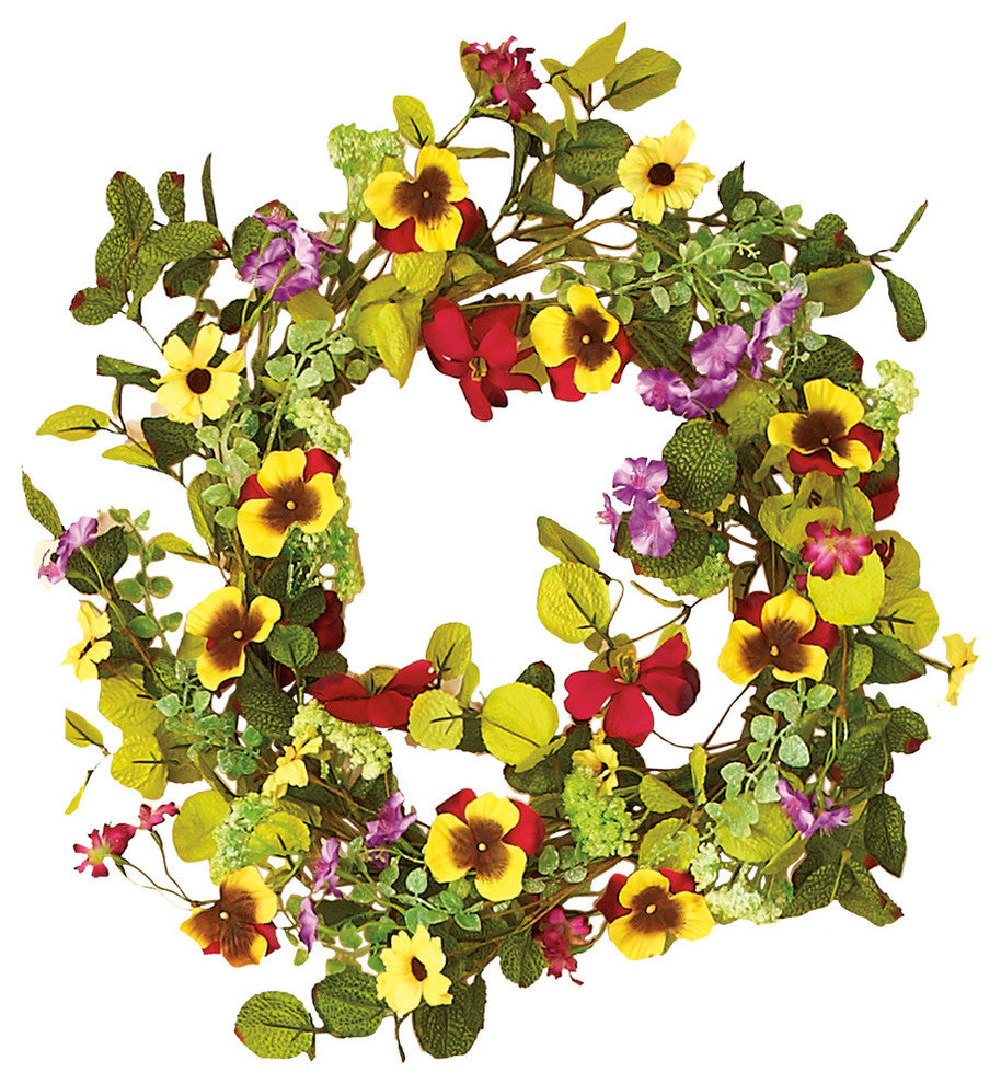 Medium Wreath With Pansy, 22"