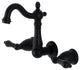 Kingston Brass KS1220PKL Two-Handle Wall Mount Bathroom Faucet, Matte Black