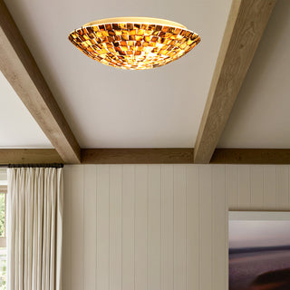 Chloe Lighting Crown Mosaic-Style 2-Light Ceiling-Flush Fixture 12" Wide