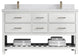 Parker 60 Double Sink Bathroom Vanity in White 2" Empira Quartz
