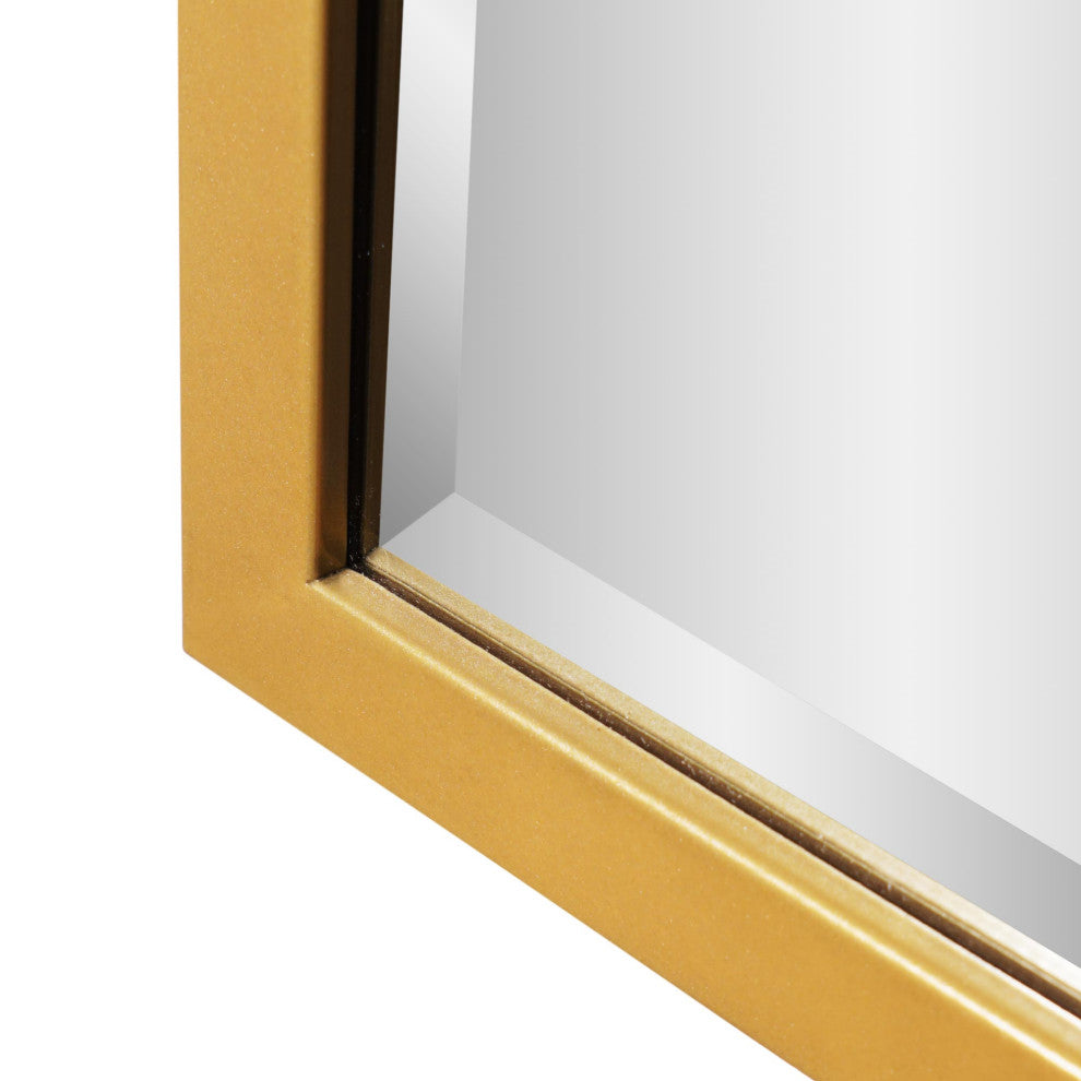 Head West Brass Metal Framed Beveled Edge Rectangular Vanity Mirror - 24" x 30"