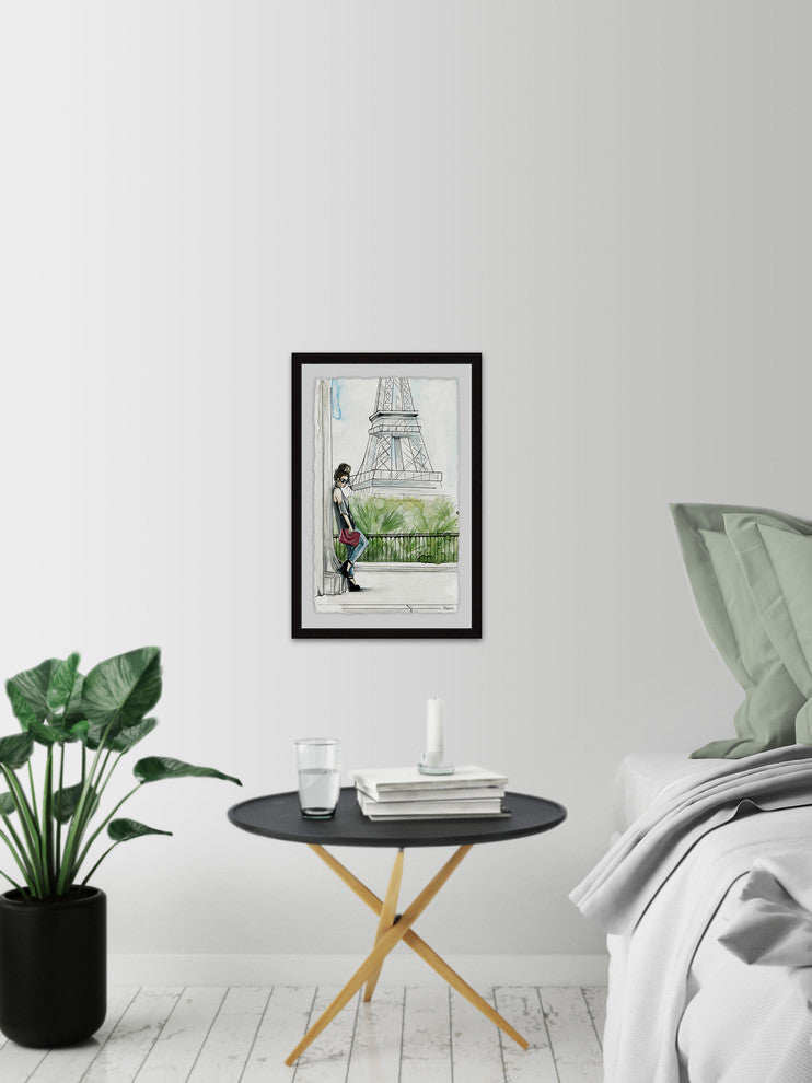 "Messy Bun Tower" Framed Painting Print, 20"x30"