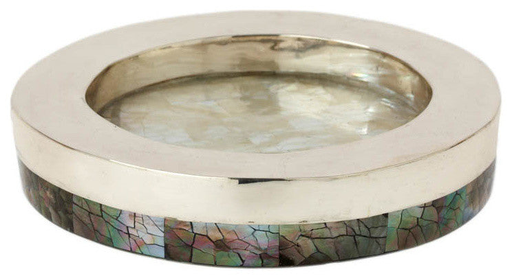 Wine Bottle Stand, Mother of Pearl and Sterling Silver