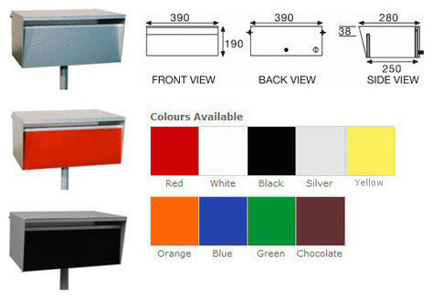 Metro Back Opening Aluminum (Silver Casing) Mailbox, Black