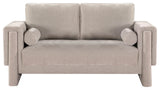 Madeline Chenille Fabric Upholstered Chair, Beige, Loveseat