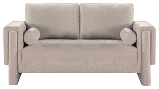 Madeline Chenille Fabric Upholstered Chair, Beige, Loveseat