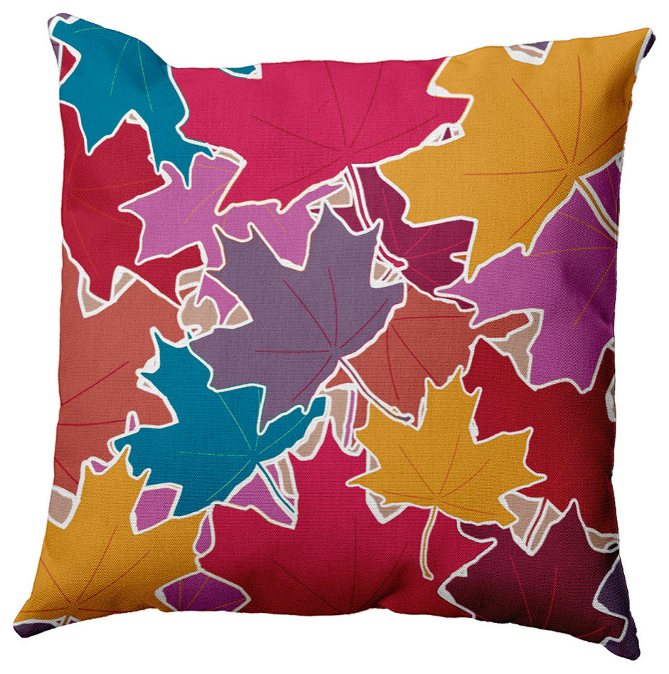 Leaf Pile Accent Pillow, Larkspur, 26"x26"