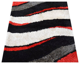 HAND TUFTED SHAG POLYESTER ECO-FRIENDLY AREA RUGS,Multicolor,Contemporary