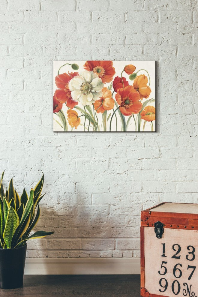 Epic Graffiti "Poppies Melody I" by Lisa Audit, Giclee Canvas Wall Art, 18"x26"