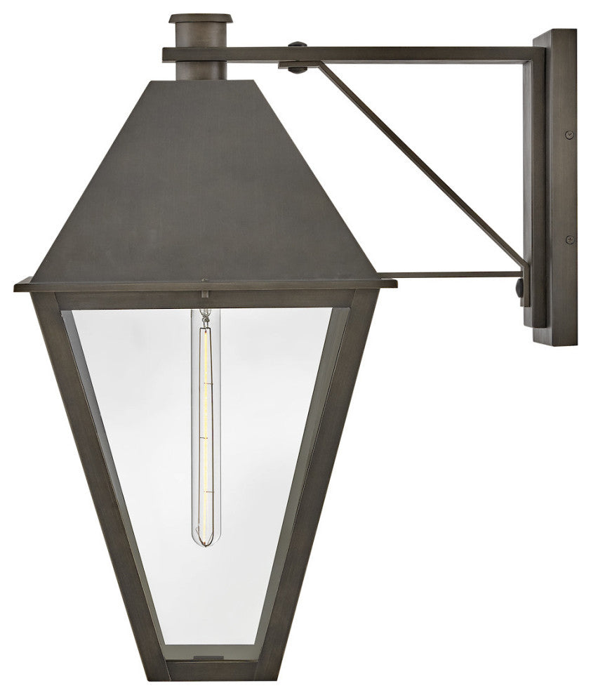 Hinkley Endsley Large Wall Mount Lantern, Blackened Brass