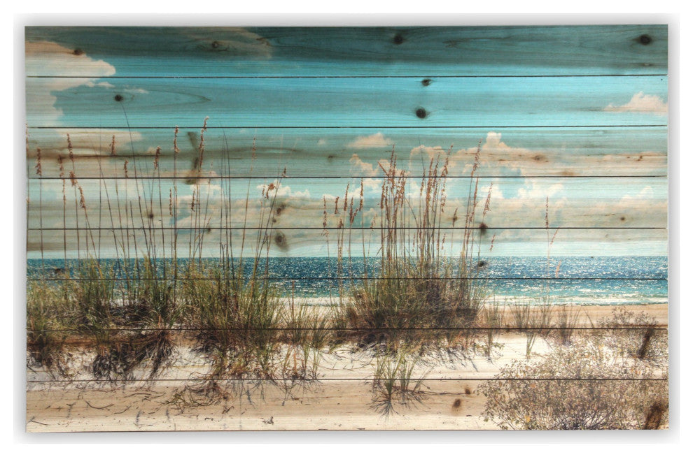48" Ocean Sand Dunes Wood Plank Wall Art