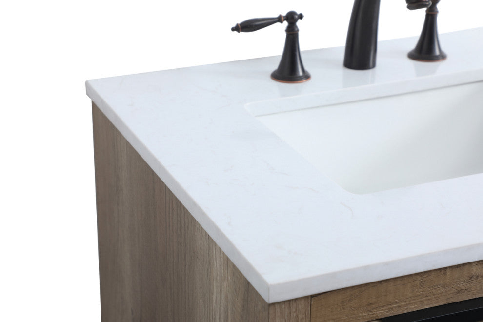 Bethany 60" Double Bathroom Vanity, Natural Oak