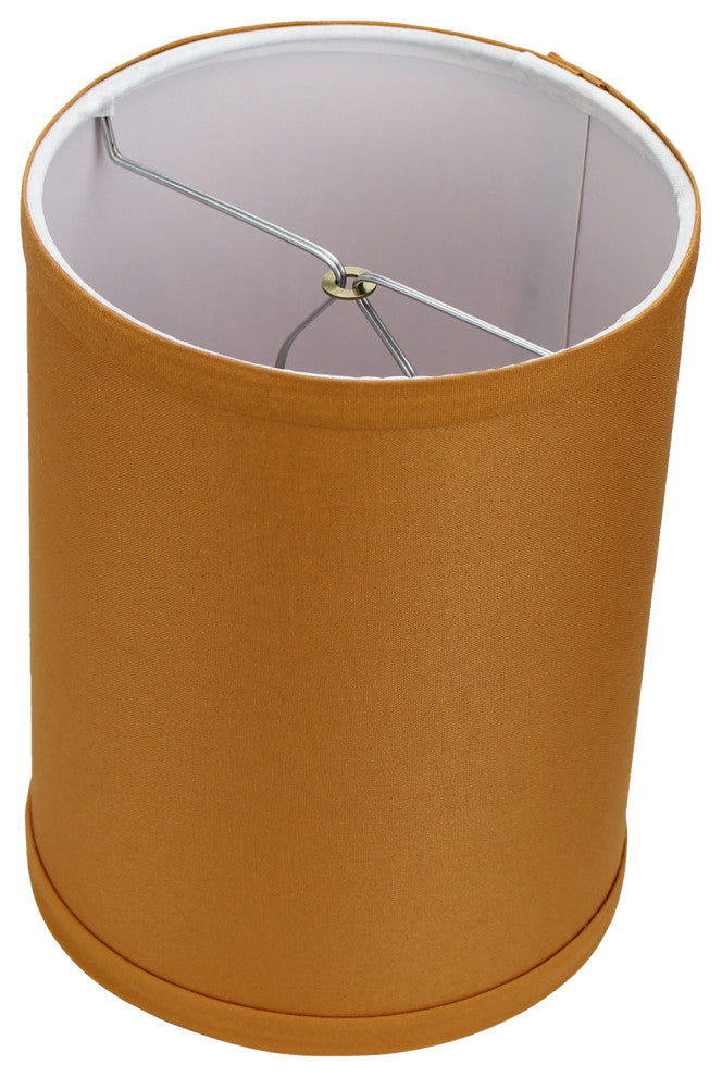 Fenchel Shades 6"x6"x8" Bulb Clip Attachment Drum Lamp Shade, Linen Gold