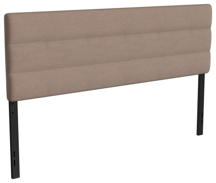 Paxton Stitched Upholstered Adjustable Height Headboard, Taupe, King