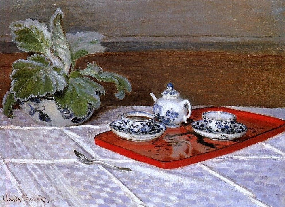 Claude Oscar Monet The Tea Set, 18"x27" Wall Decal