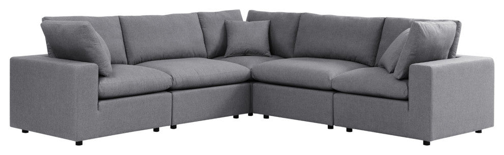 Modular Lounge Sectional Deep Sofa Set, Sunbrella, Gray, Modern, Outdoor