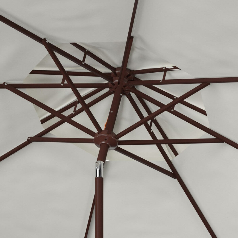 Safavieh Outdoor Lorenia 9ft Double Top Market Umbrella White