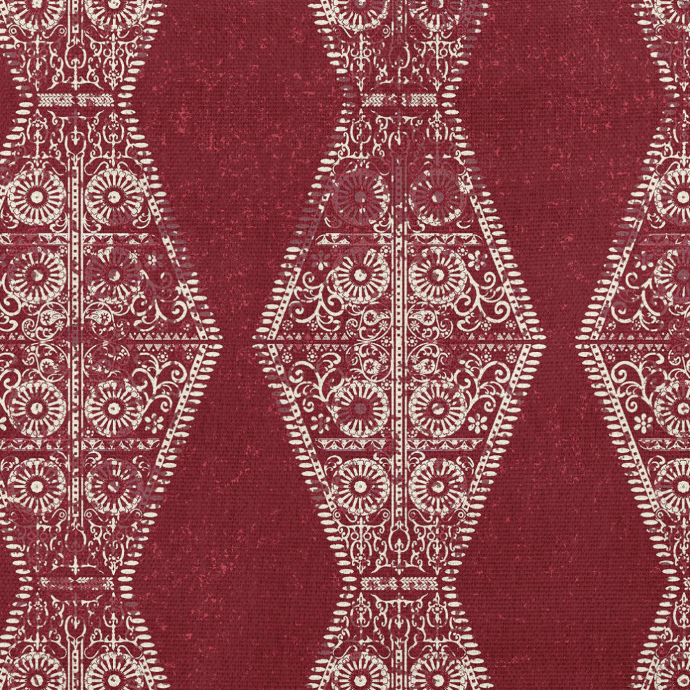 Pyramid Stripe Decorative Throw Pillow, Dark Red, 18x18"