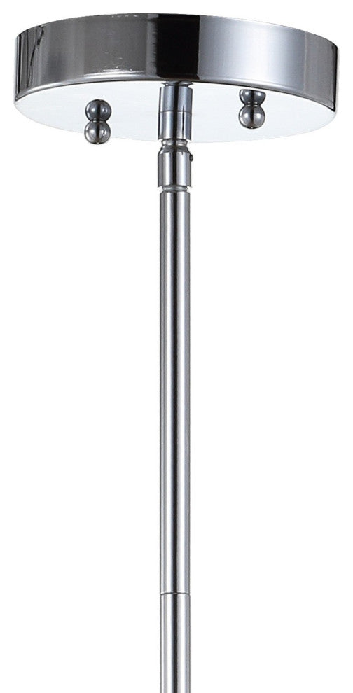 Avah Metal and Crystal Adjustable LED Drop Pendant, Chrome, 13