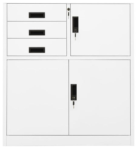 vidaXL Office Cabinet White 40.2" Steel Office File Storage Cabinet Furniture