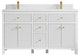 Sonoma 60 Double Sink Reeded Bathroom Vanity in White 1.5" White Quartz