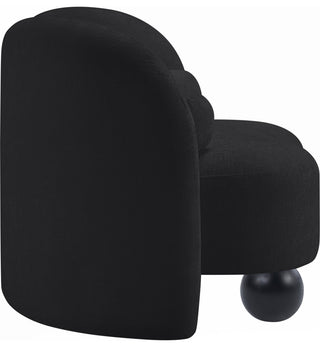 Daphne Upholstered Chair/Loveseat/Sofa, Black, Chenille Fabric, Chair
