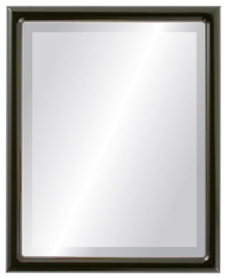 Pasadena Framed Rectangle Mirror, Gloss Black, 21"x25"