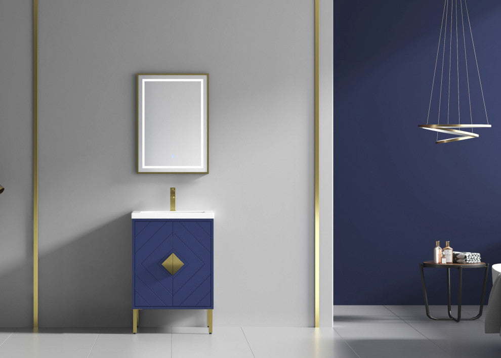 24" Tennant Brand Modern Style Navy Blue Eileen Bathroom Sink Vanity