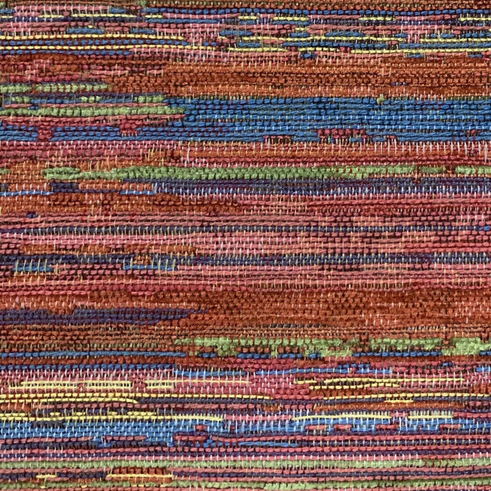 Plutus Multi-Color Red Sea Stripe Luxury Throw Pillow, 22"x22"