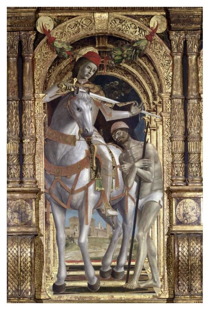 "Madonna and Child, From The Polyptych of Saint Martin" Paper Art, 26"x38"