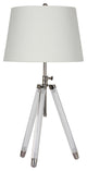 Clear Acrylic Legs, Chrome Metal Table Lamp