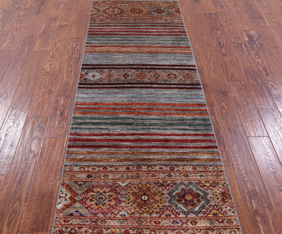 Runner Khorjin Super Kazak Handmade Rug 2' 8" X 8' 7" - Q12574