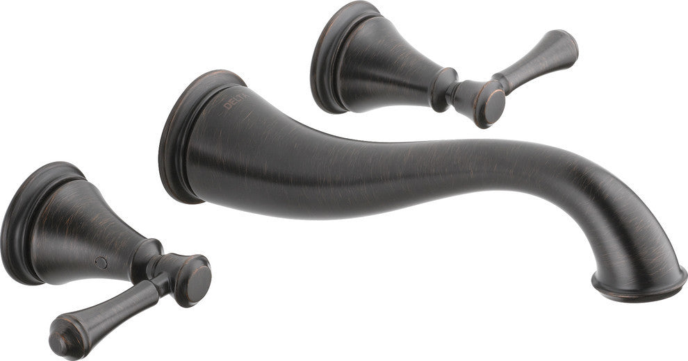 Delta Cassidy 2 Handle Wall Mount Faucet Trim, Venetian Bronze, T3597LF-RBWL