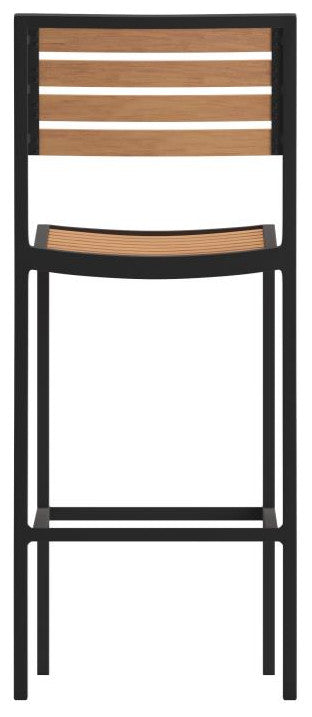 Lark Commercial Grade Outdoor Bar Height Stool, Teak