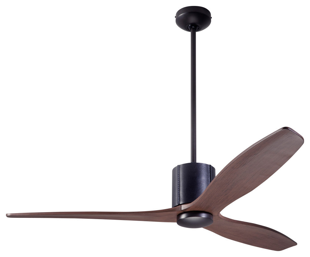 LeatherLuxe Fan, Bronze/Black, 54" Mahogany Blade, Wall/Remote Control
