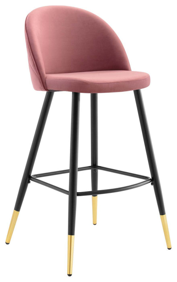 Cordial Performance Velvet Bar Stools - Set of 2-Dusty Rose
