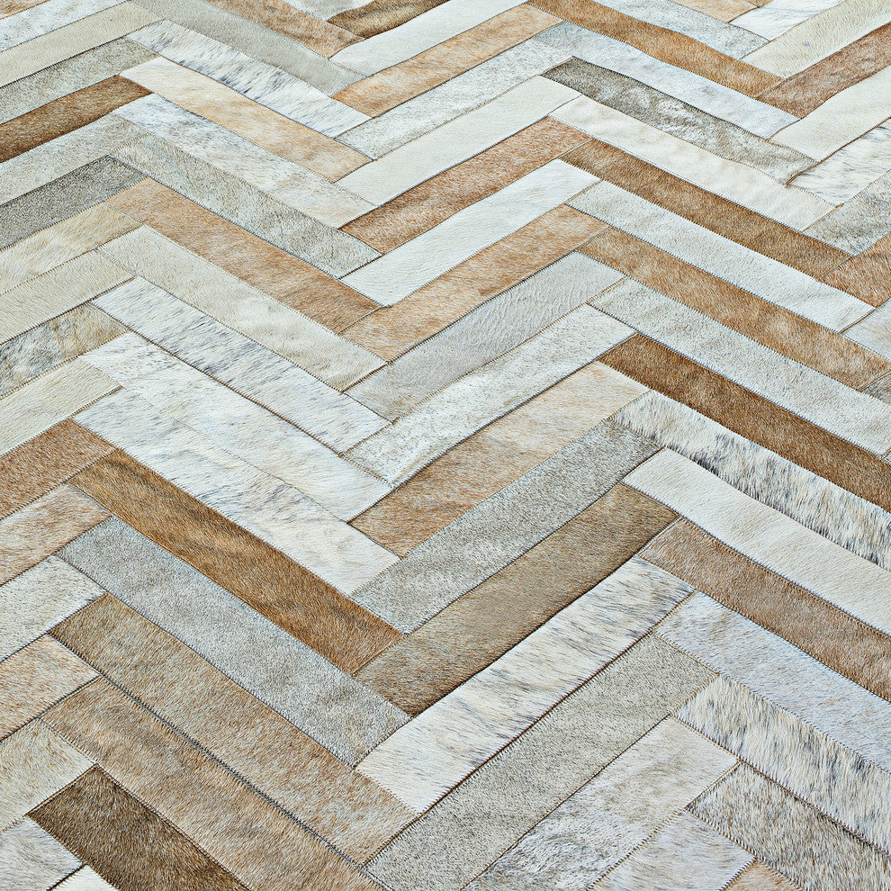 Cowhide Patchwork Rug, Plutus, Morph, 10' X 14'