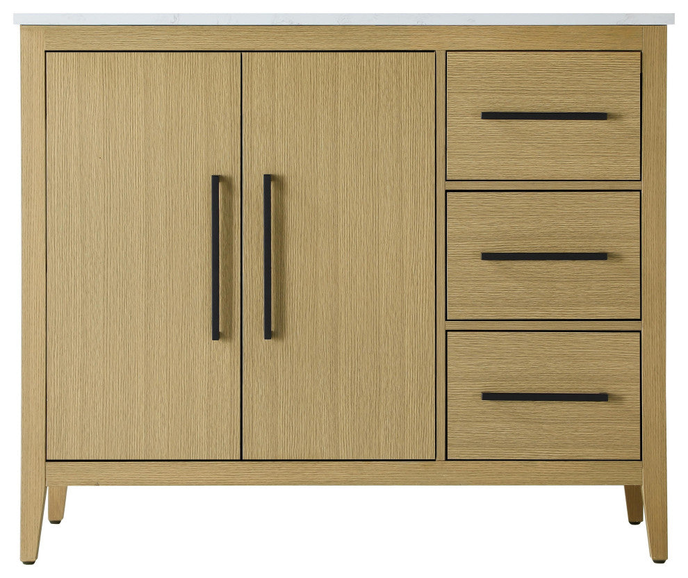 Home Living 42" Single Bathroom Vanity, Honey Brown