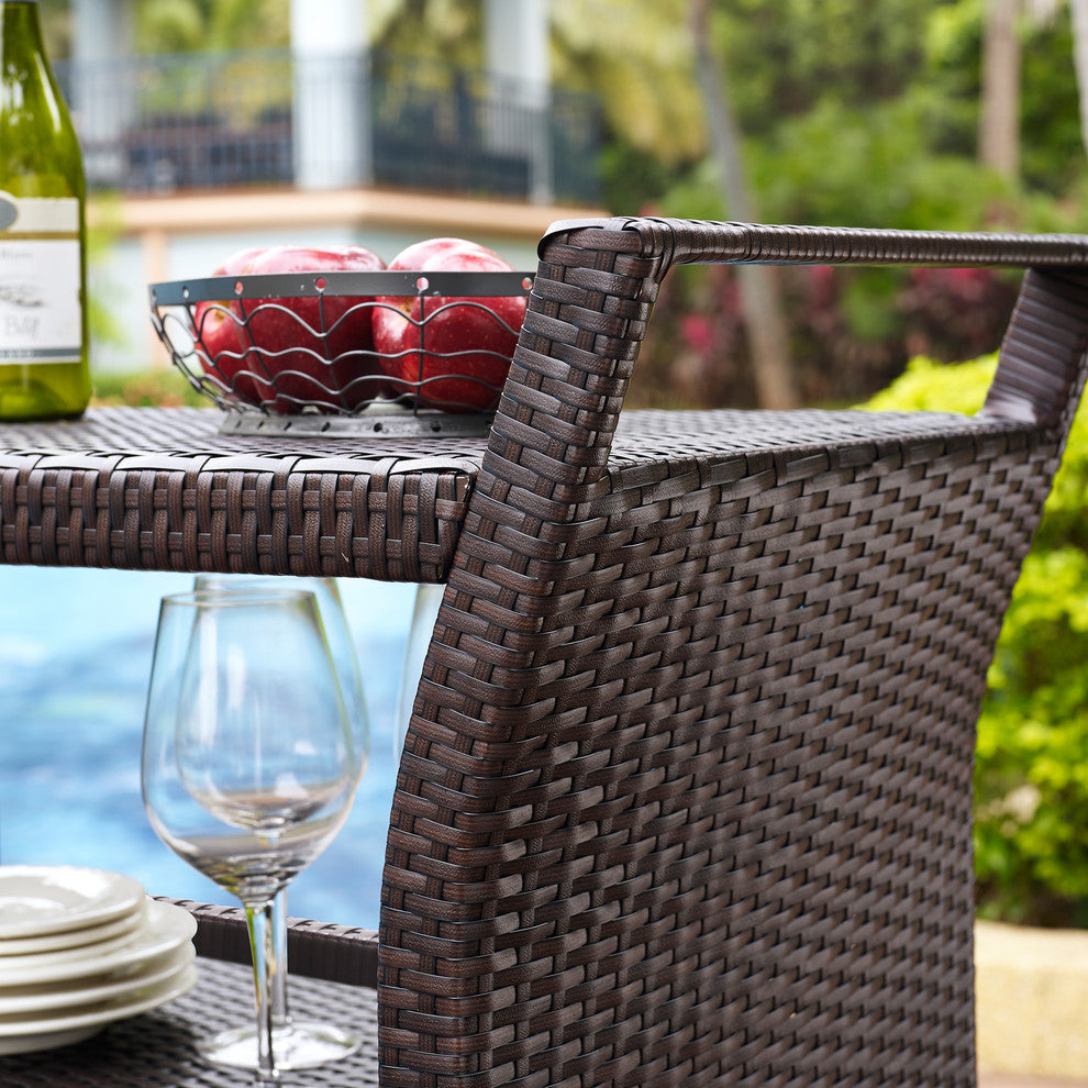 Palm Harbor Outdoor Wicker Bar Cart