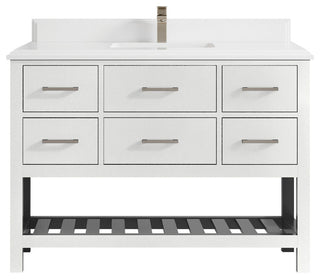Parker 48 Single Sink Bath Vanity in White 1.5" White Quartz
