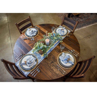 Granby Barnwood Round Dining Table, Provincial, 60x60, 2 Middle Leaves