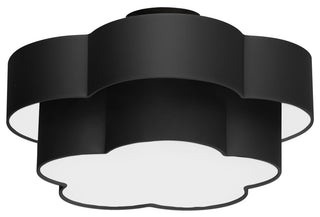 Black Contemporary Flush Mount With Matte Black Metal