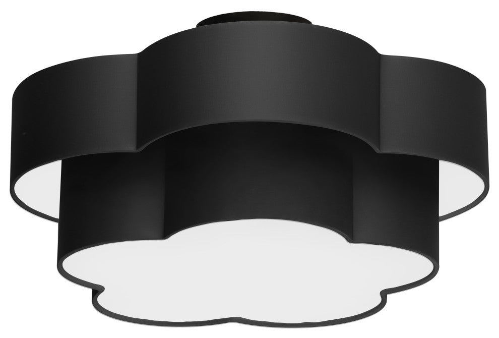 Black Contemporary Flush Mount With Matte Black Metal