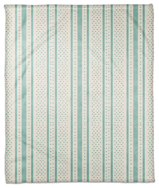 Watercolor Stripes Dots 50x60 Throw Blanket, Teal