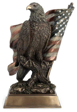 American Pride, Bald Eagle Perch On Branch With Stars 'N Stripes Sculpture